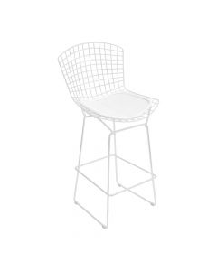 Banqueta Bertoia Branca D70 Assento Branco