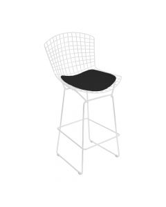 Banqueta Bertoia Branca D70 Assento Preto