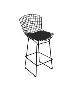 Banqueta Bertoia Preta D70 Assento Preto