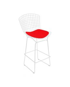 Banqueta Bertoia Branca D70 Assento Vermelho