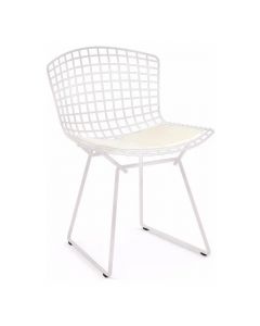 Cadeira Bertoia Branca Com Assento Branco