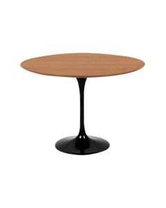 Mesa Jantar Tulipa Saarinen Redonda 80cm Tampo Madeira Pau Ferro Base Preta