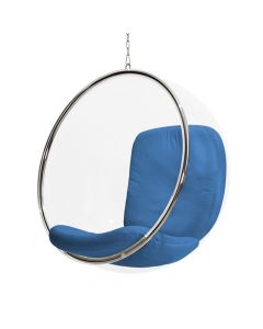 Poltrona Bubble Chair Acrilico Com Estofado Sintético - Azul