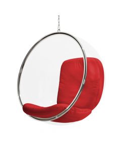 Poltrona Bubble Chair Acrilico Com Estofado Sintético - Vermelho