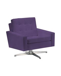 Poltrona Fk Giratória Suede Roxo Base Alumínio