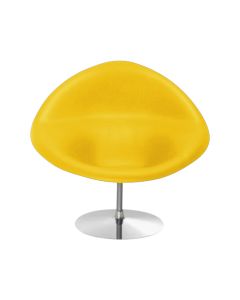 Poltrona Design Gondula Couro Sintético Amarelo