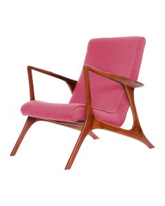 Poltrona Mona Plus Vk Anos 50 Suede Rosa