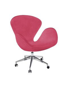 Poltrona Swan Office Giratória Suede Rosa