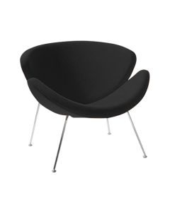 Poltrona Design Trevo Suede Preto Base Inox