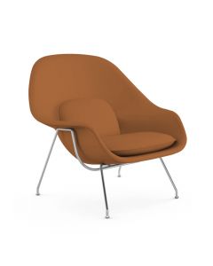 Poltrona Womb Chair Sem Puff Cromada Sintético Caramelo